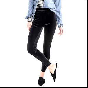 J crew black velvet leggings